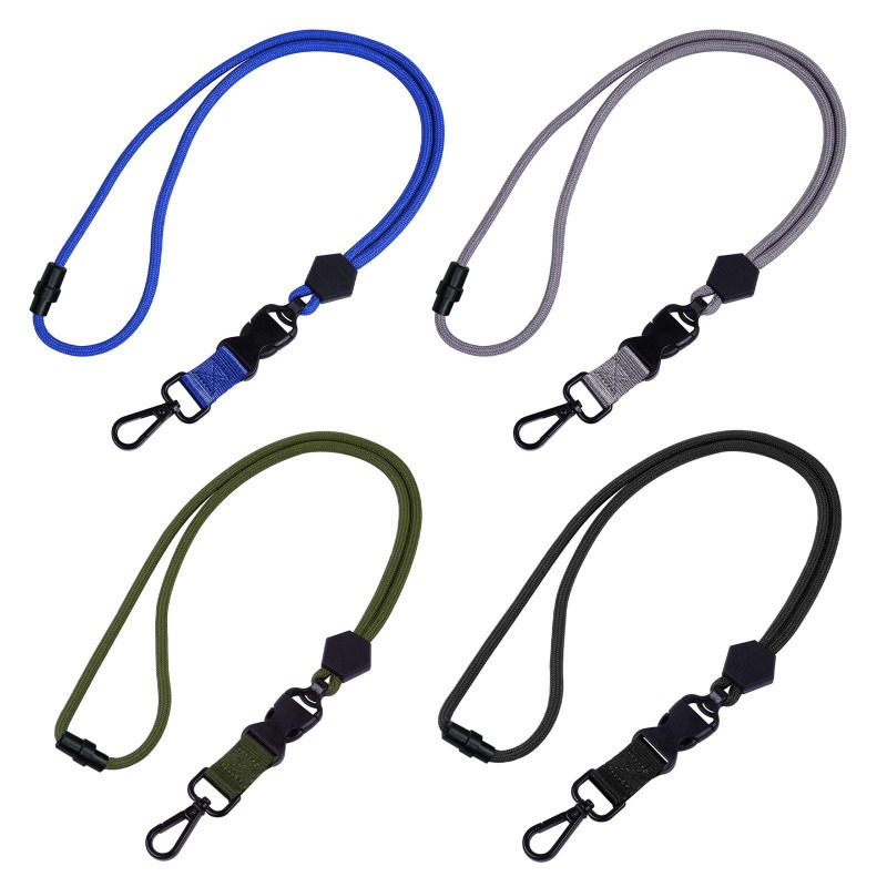 Customization Business card holder custom lanyard keychain premium Adjustable black blank nurse Teacher Paracord rope id card Lanyard