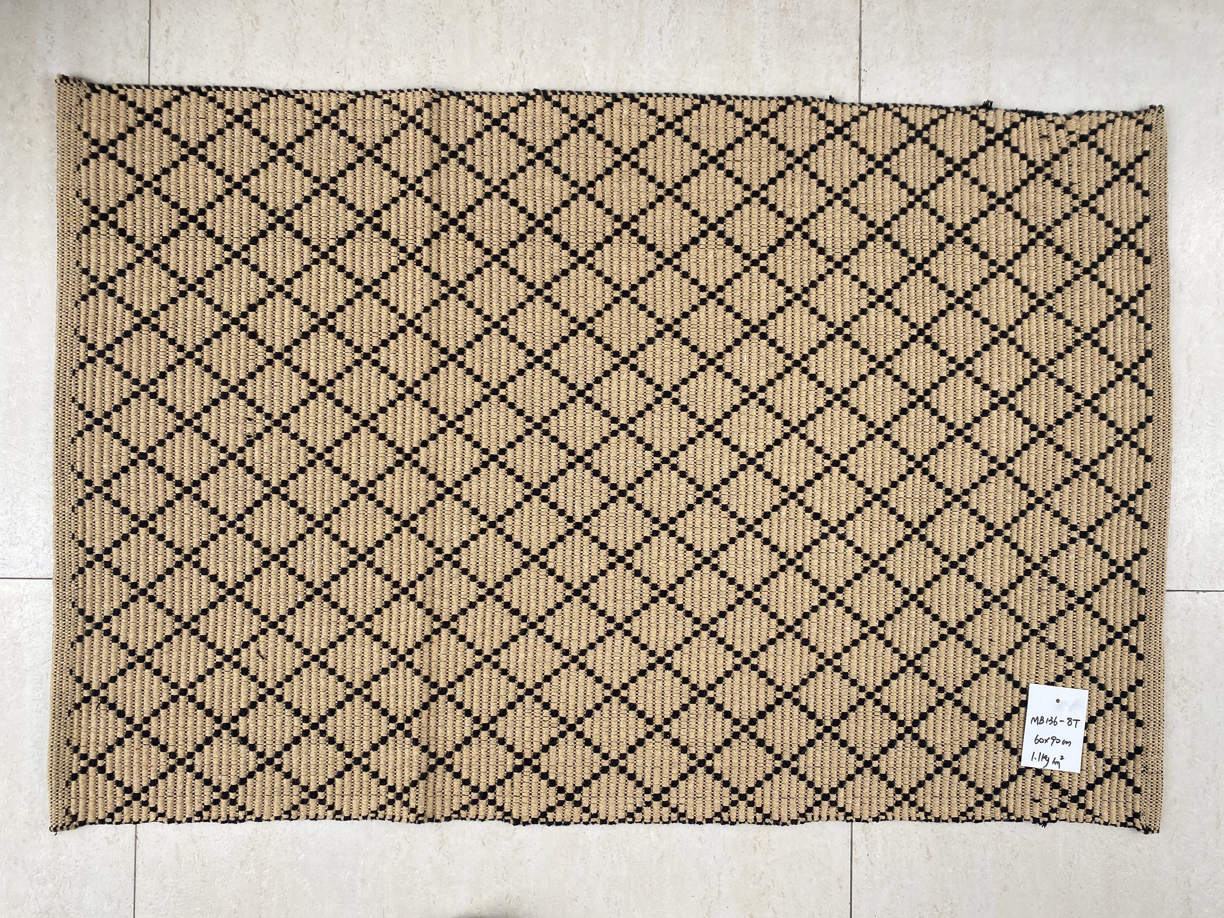 Sophisticated Hand-Woven Cotton Floor Mats - Versatile Design Addition for Modern Living Spaces
