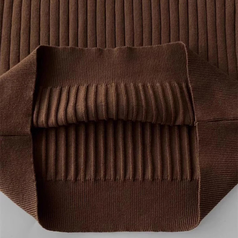 Spring and Autumn Mens Knitted Polo Shirt Solid Stripe Collar Jacquard Casual Long Sleeve T-shirt Mens Top Knitted Top 250103