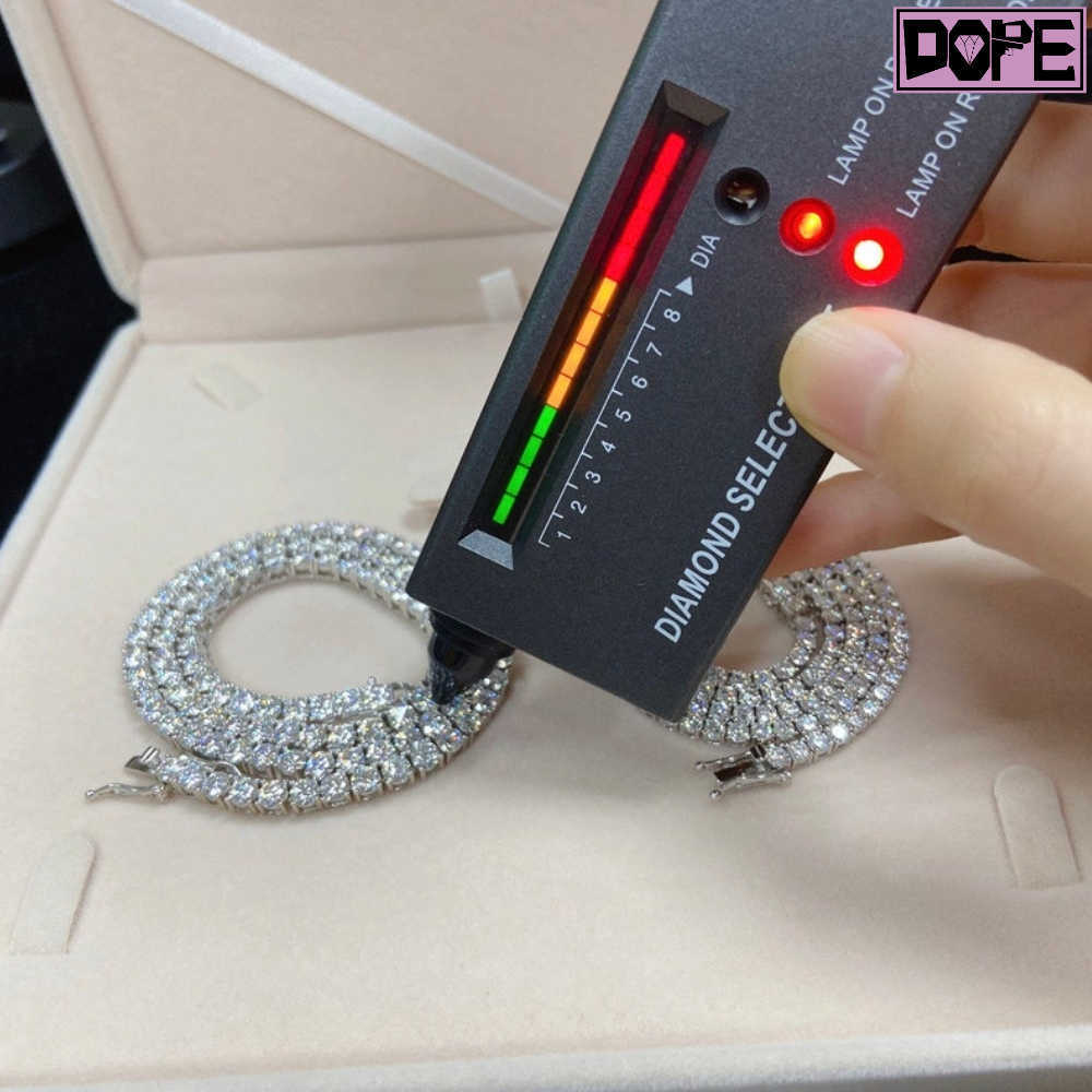 High Quality Round Tennis Chain 3mm 4mm 5mm D Vvs Moissanite 925 Sterling Silver Moissanite Tennis Chain