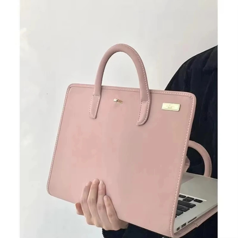 Computer Protective Cover 13in 14in 15.6 in Simple Business Bag Pink Ladies Notebook Liner Leather Case Laptop Sleeve 250102