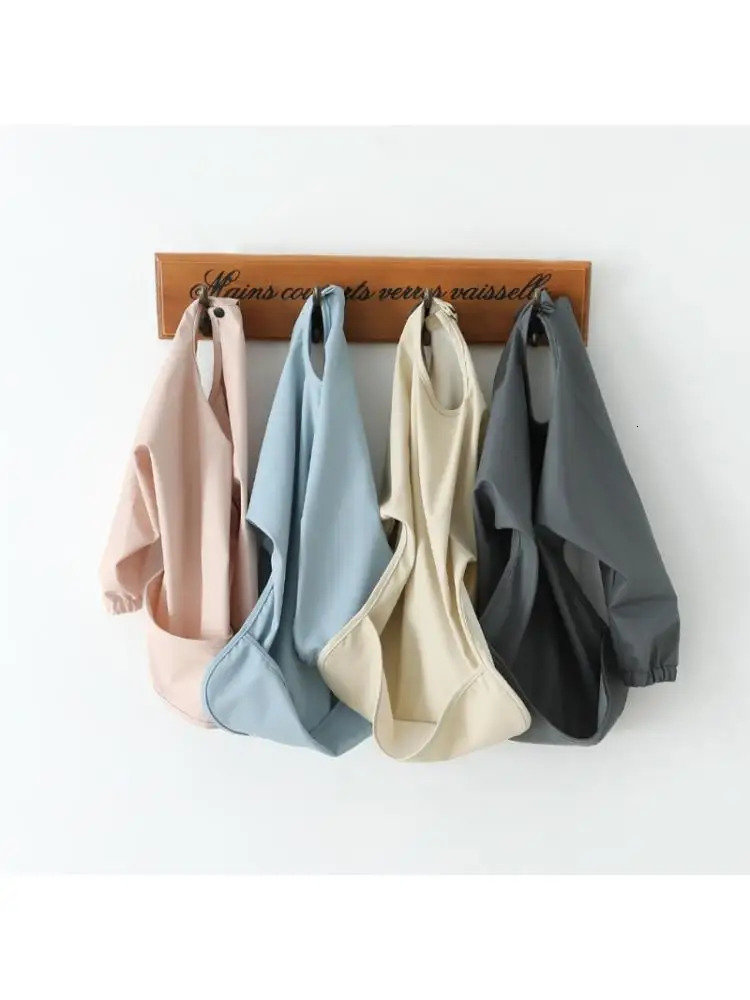 Baby Toddler Long Sleeved Bibs Scarf Reusable Waterproof Art Smock for Eating 250103