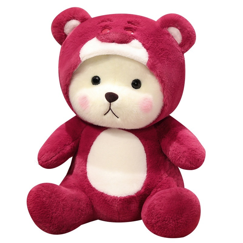 Cute Strawberry Bear Stuffed Animal - Perfect for Sleeping and Hugging