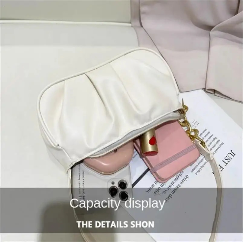 Classic n Underarm Bag Shoulder Solid Color Handbag Leisure Ladies Crescent Retro Dumpling Bags 241226Z