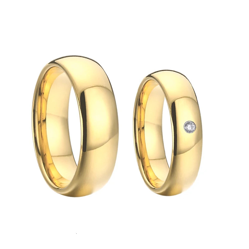 Classic 100% Tungsten carbide Ring Alliance Love Couple Wedding Rings for men and women Gold Color 4/6/8/10mm 250103