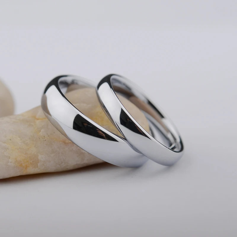 Customize Classic n Never Fade Scratch Proof White Tungsten Wedding Rings Couples Rings Size 4-14 With Free Engravingg 250103