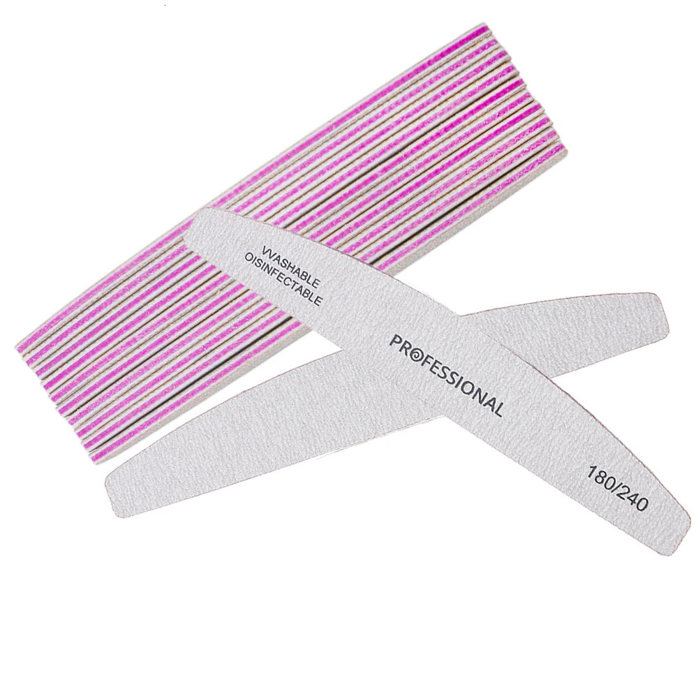 510Pcs Banana Nail Files Set 180240 Grit Sandpaper Sanding Nails Buffer File Professional Supply Manicure Accessories And Tool 241230