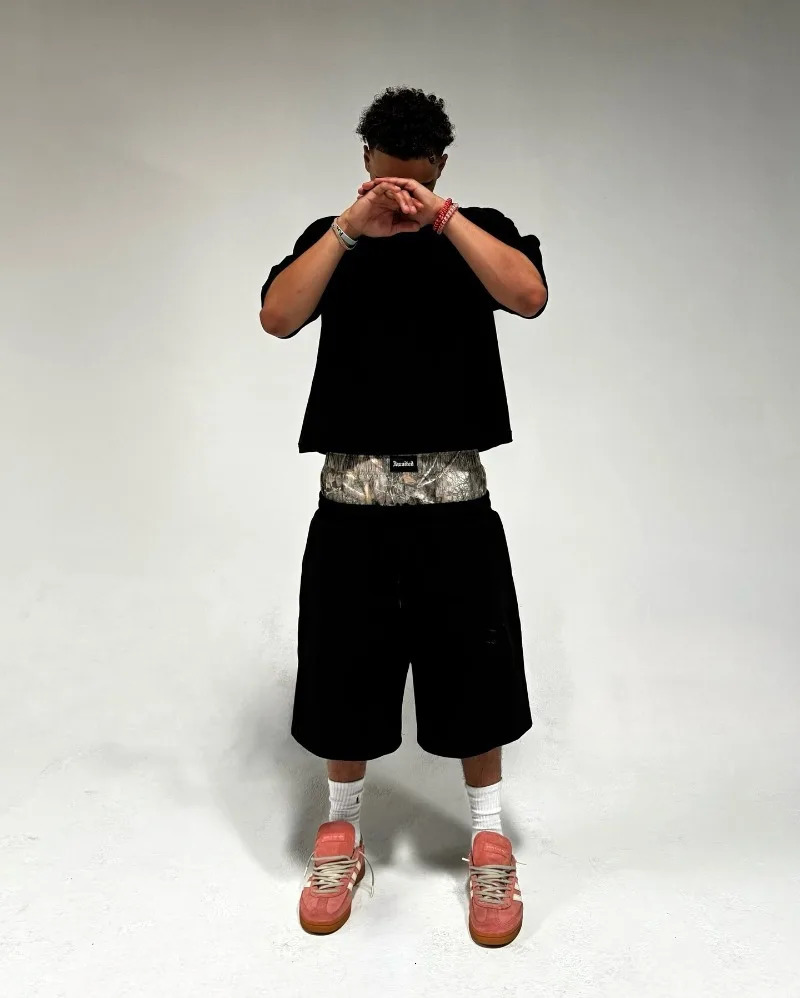 Y2K Shorts vintage Harajuku Embroidered camouflage double waist Cotton sweatpants fashion Men Women Shorts Streetwear 250103