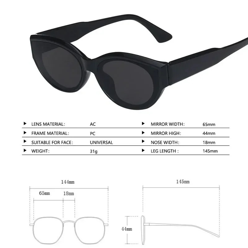 Highend Trend UV Resistant Sunglasses Vintage Cat Eye Small Frame Men Women Sun Protection and Driving 241228