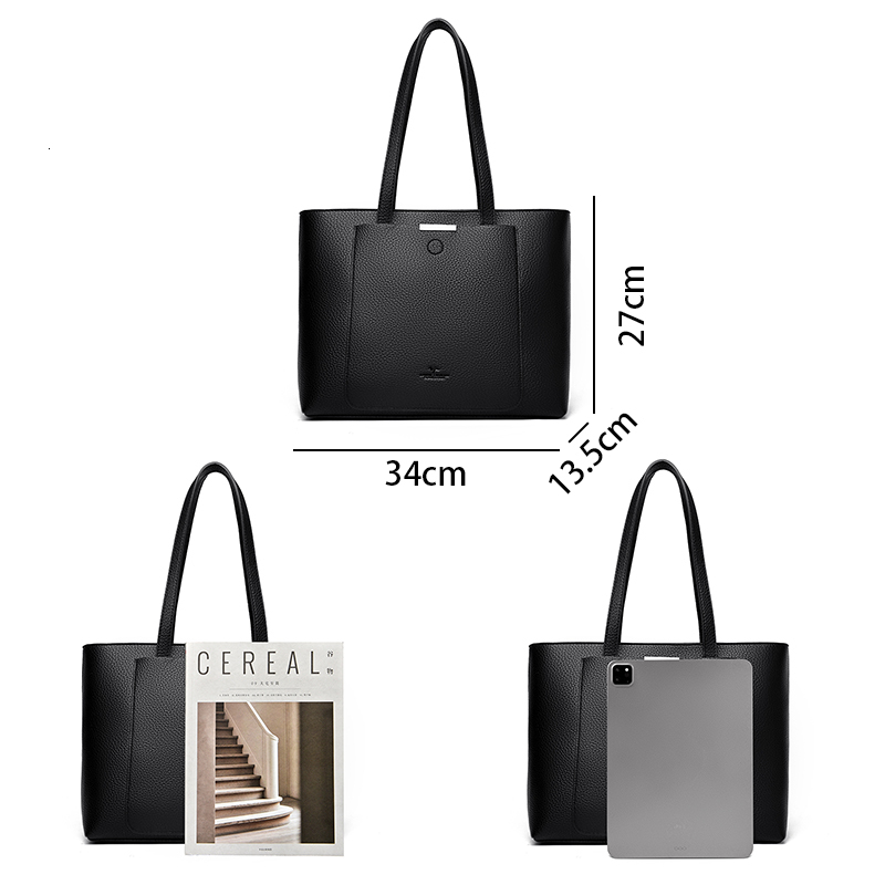 New High Quality Fashion Soft Leather Women's Bucket Bag Trendy Women Handbag Large Capacity Female Shopping Bags Wallet