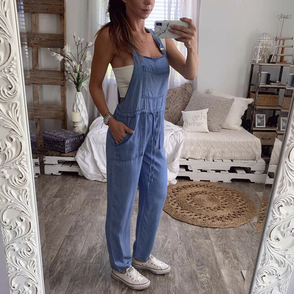 WomenS Summer Jumpsuit Jumpsuits Pants Trousers Jeans Long Women Denim Overalls Dungarees Bib WomenS Roupas Femininas 241230