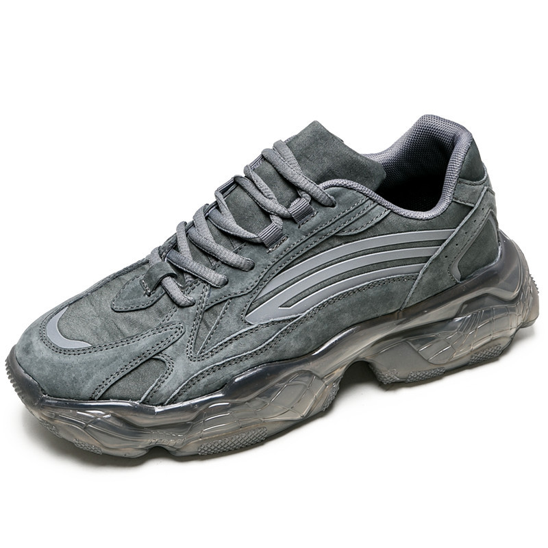 Men Sports Shoes Thick Sole Chunky Shoes Anti-slip Casual Versatile Designer Shoes Outdoor Running Training Triple Black Beige Grey Free shipping