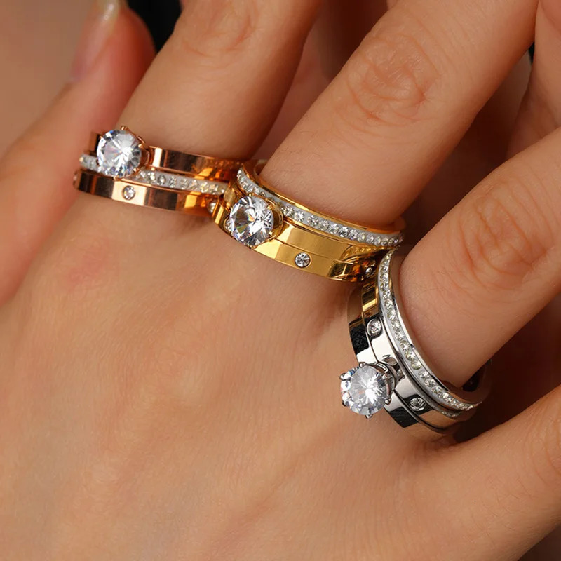 Wedding Ring Couple Rings for Women Stainless Steel Ring Woman Quality Jewelry Set of Rings Men Dating Engagement Fashion 250103