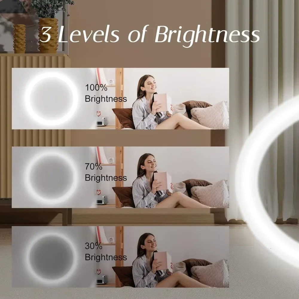 1X/5X Magnifying Travel Folding Compact Pocket Makeup Mirror with Light 3 colors Cosmetic Mirror Portable Rechargeable Touch 250103