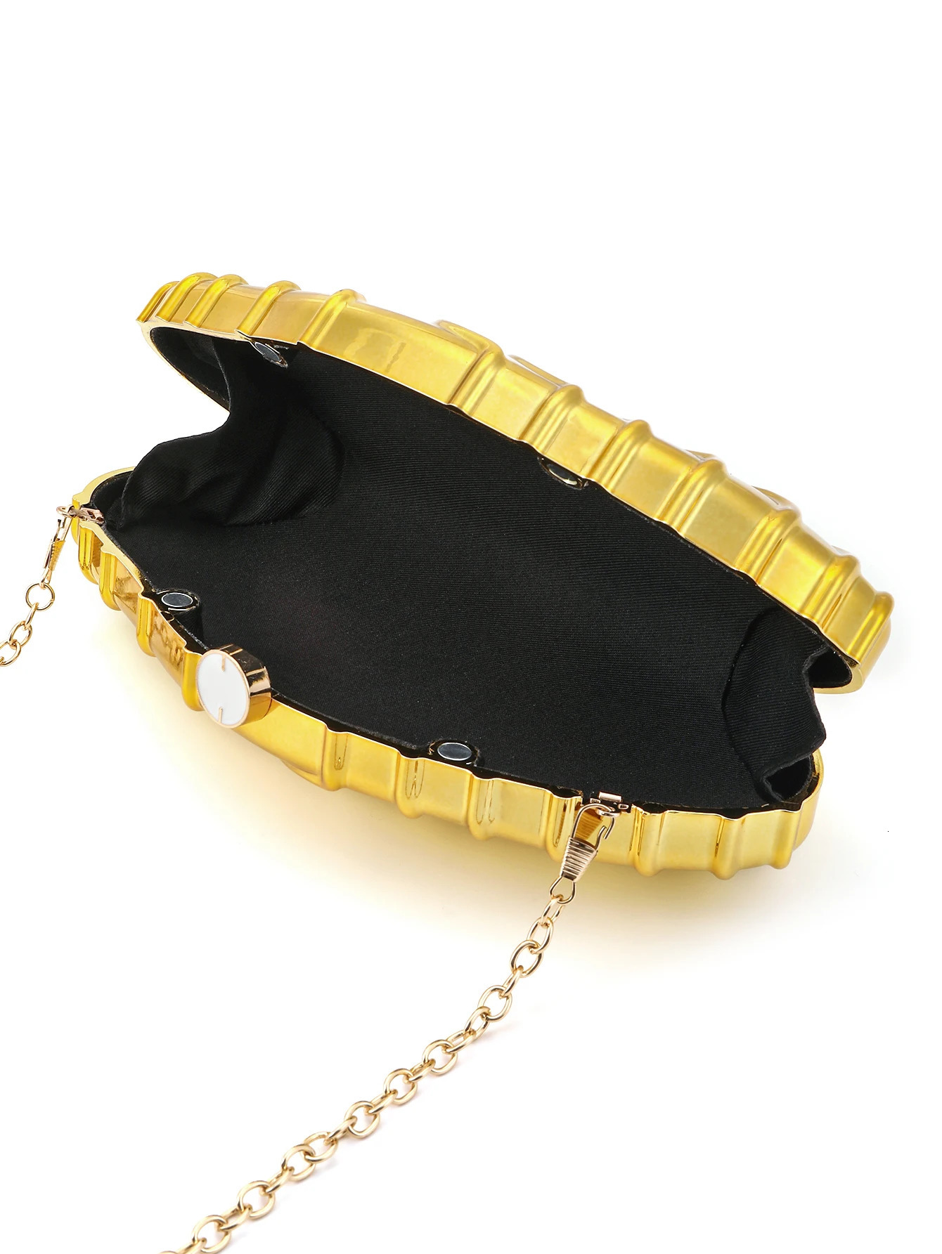 Womens acrylic shell shaped evening clutch bag used for wedding parties gold wallets er summer beach handbags 250103