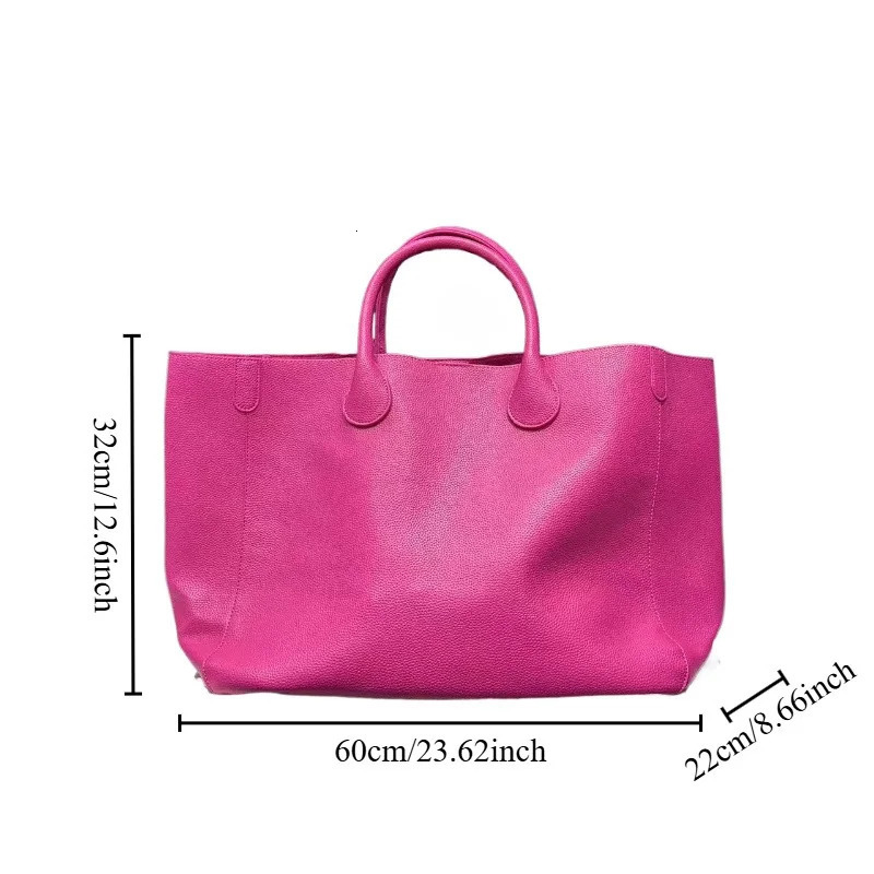 Fashion Womens Soft Leather Tote Bag Large Capacity Candy Color Trend Handbag Shoulder Bag Shopping Travel Big Bags With Purse 250102