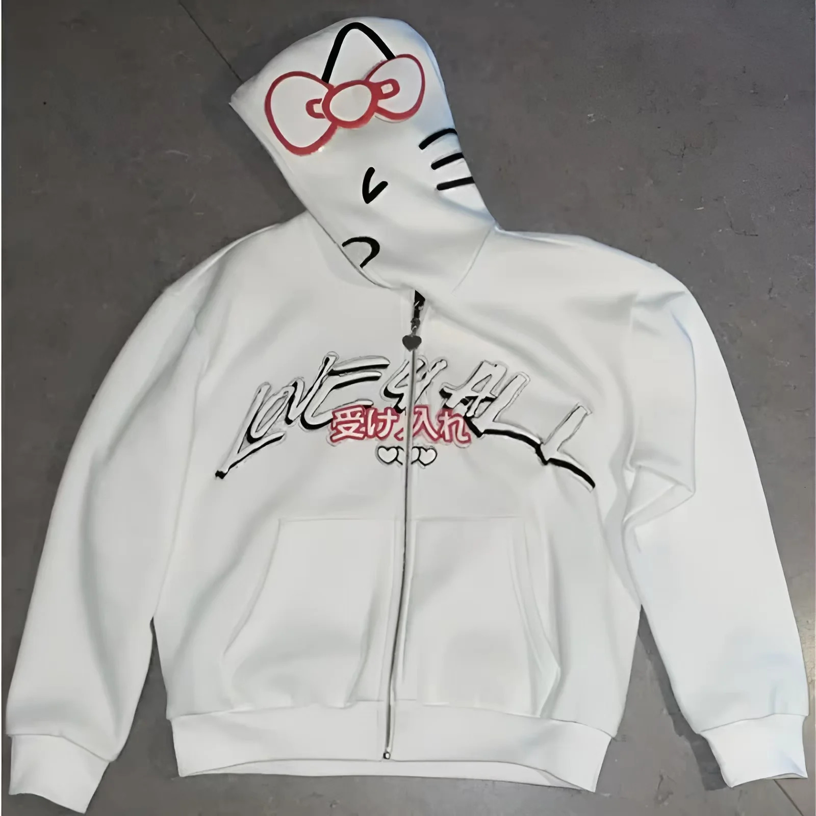 American Vintage Star Print Hoodies Women Harajuku Kpop Oversized Sweatshirts Y2K Aesthetic Zipper Tops Jacket Korean Streetwear 250102