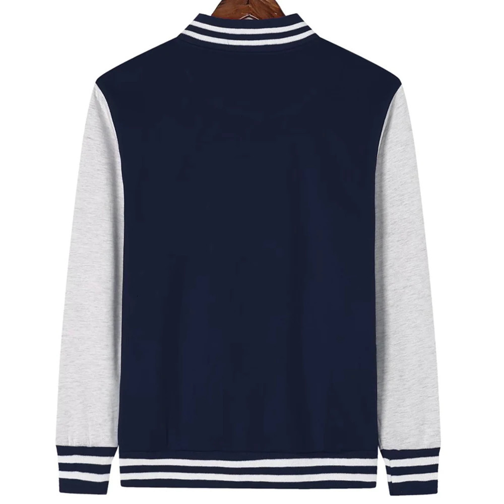 Blank Fleece Casual College Baseball Jacket Men Fashion Coats Autumn Warm Stylish Varsity Jacket For Man Chamarras Para Hombre 250103