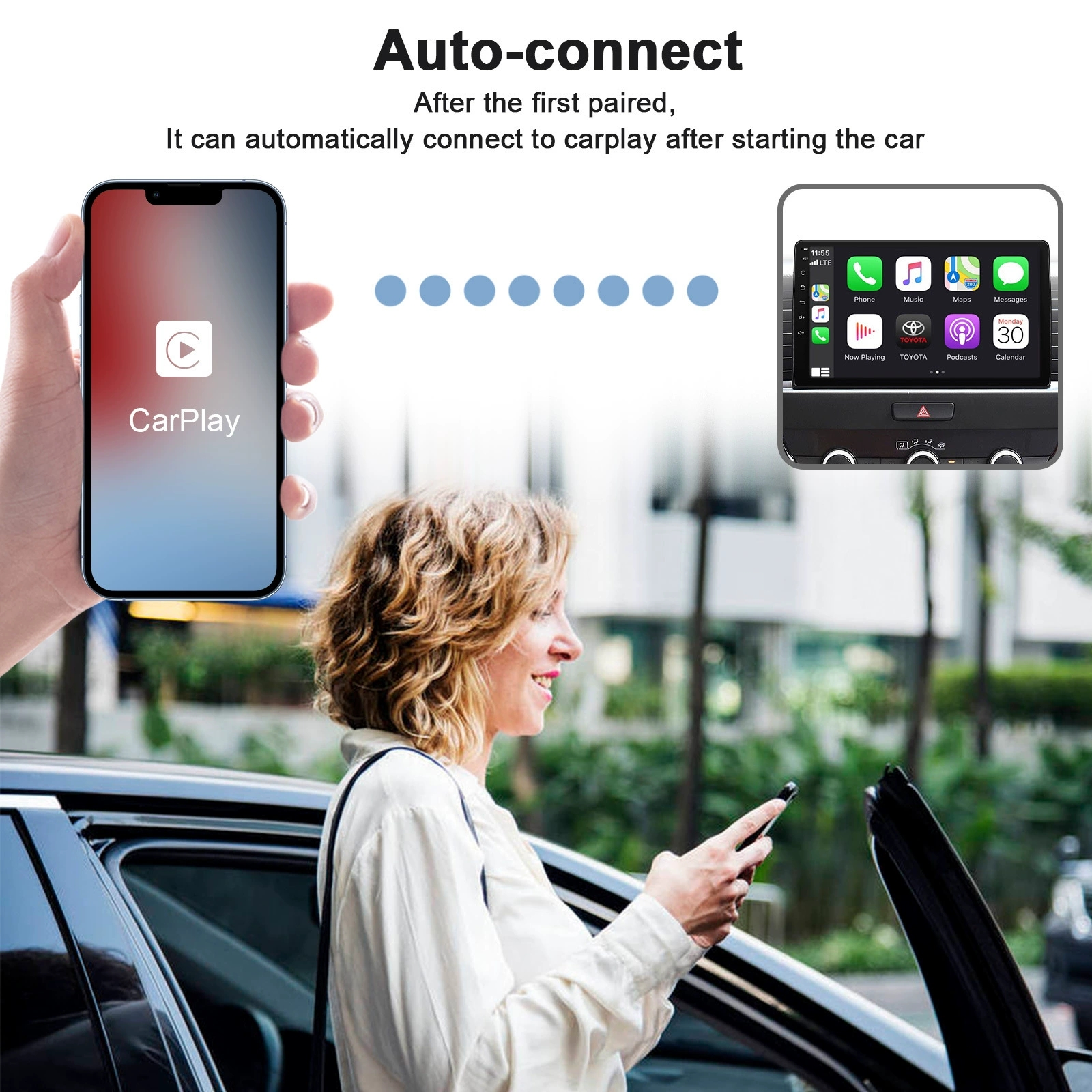 CarPlay For Android/Apple Wired to Wireless Carplay Dongle Plug And Play USB Connection Auto Car Adapter