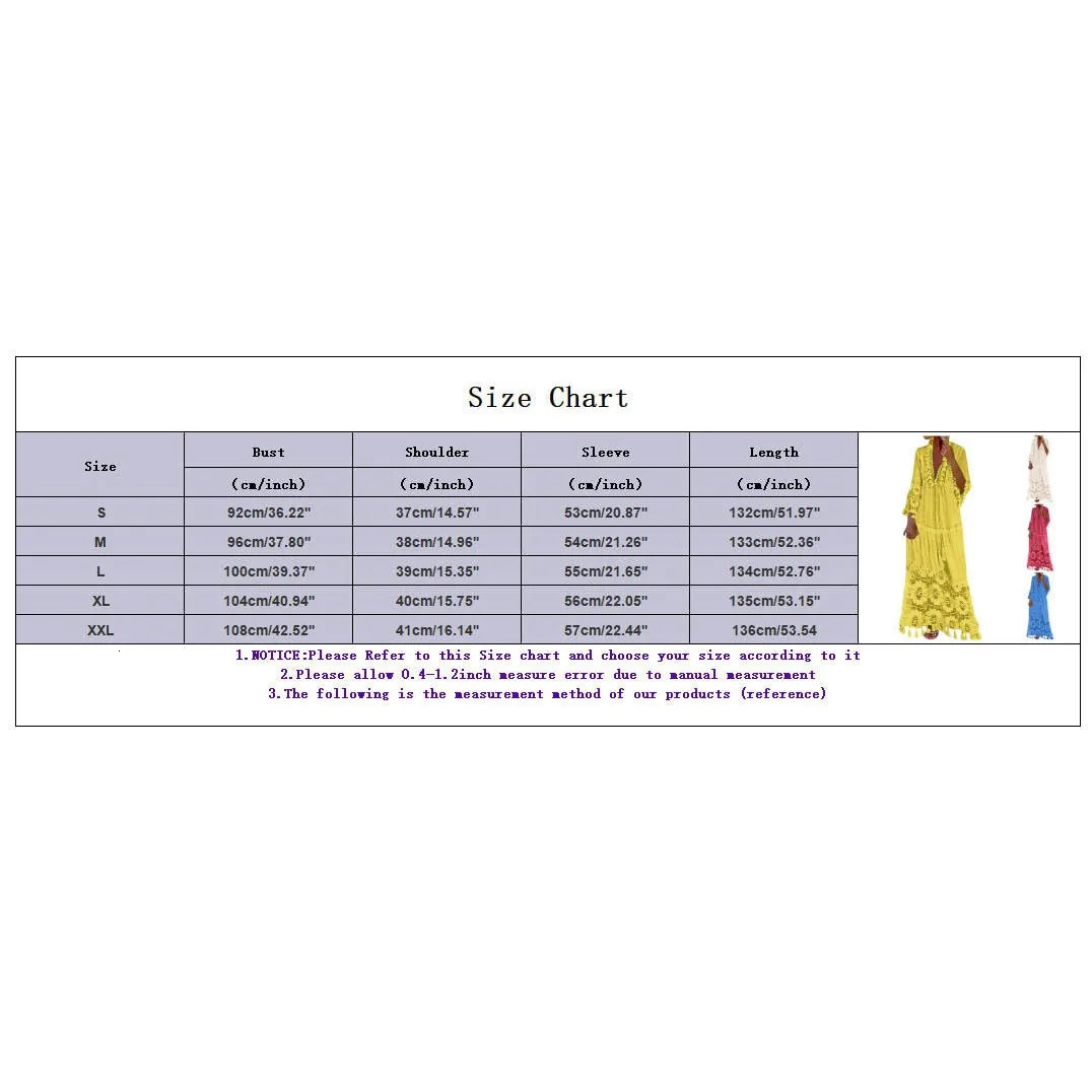 lace bohemian dress womens embroidered crochet tassel pleated long skirt summer V-neck womens swaying beach sun skirt bohemian dress 250103