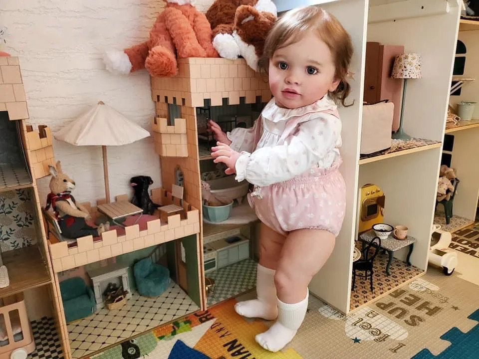 NPK 66CM Already Painted Finished Doll Reborn Toddler Pippa Huge Baby Size Lifelike Soft Touch 3D Skin Art Doll 250103