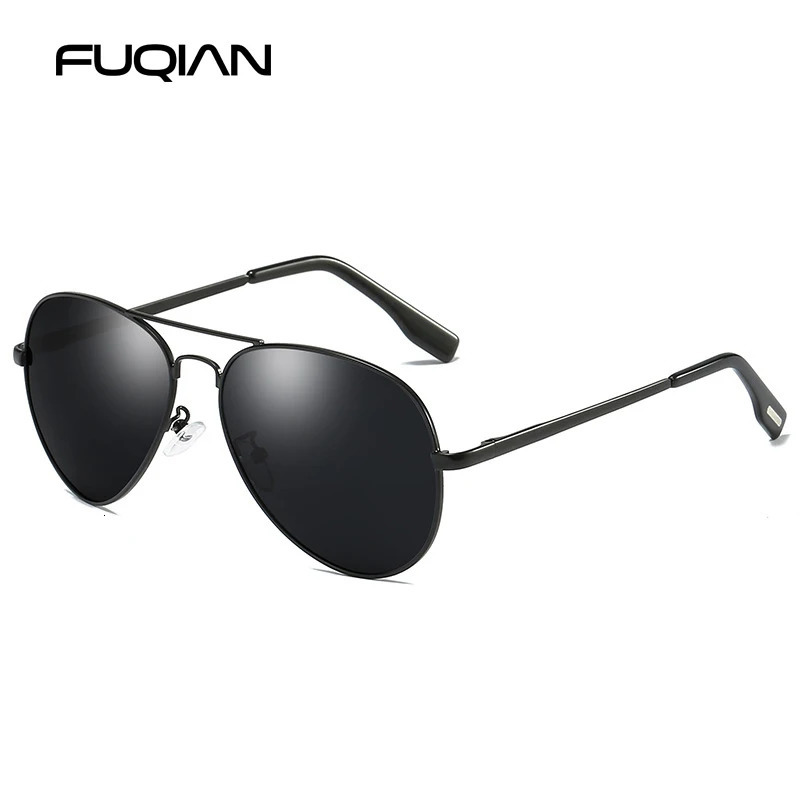 Classic Pilot Polarized Sunglasses Men Metal Black Aviation Sun Glasses Male Fashion Driving Vacation Shades UV400 241228