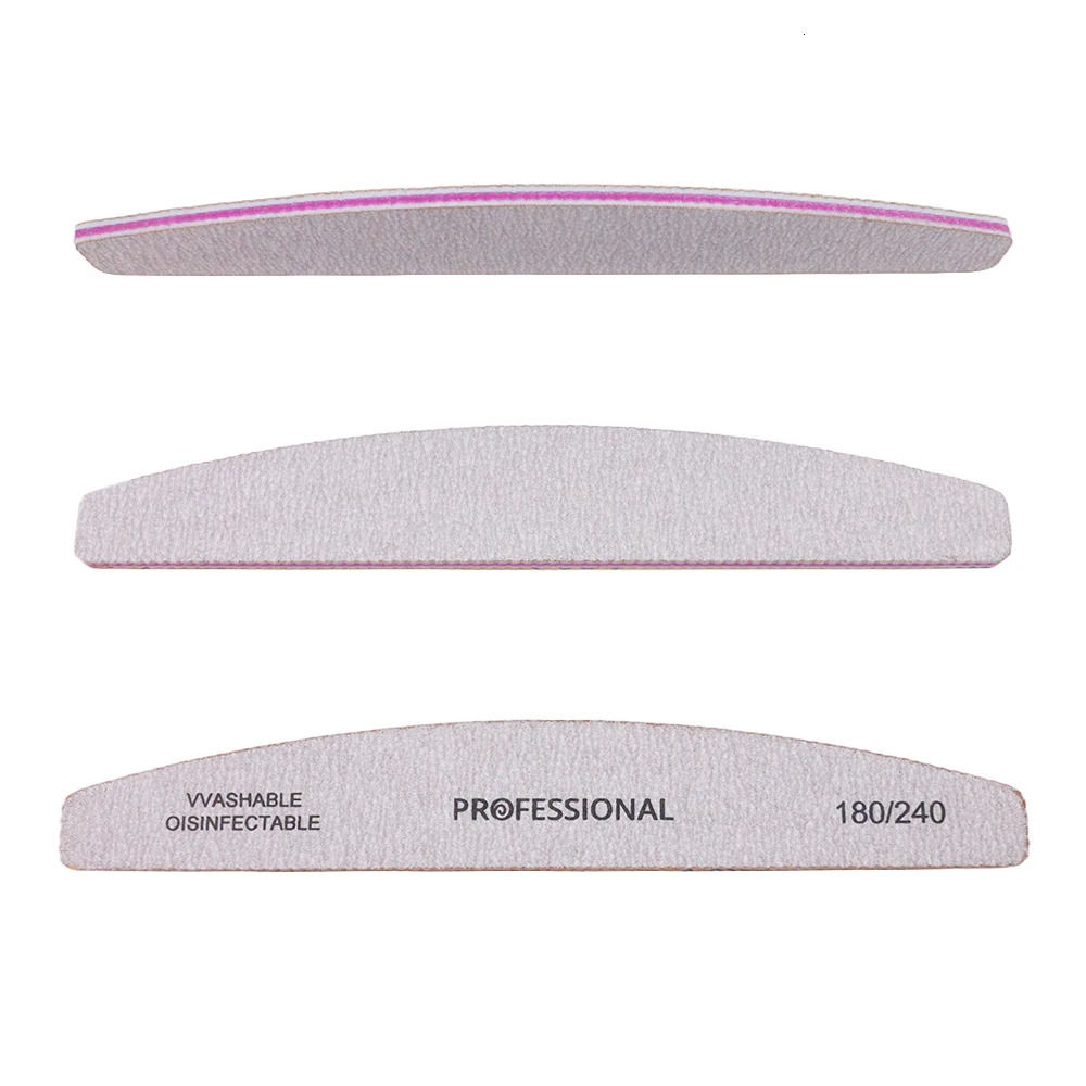 510Pcs Banana Nail Files Set 180240 Grit Sandpaper Sanding Nails Buffer File Professional Supply Manicure Accessories And Tool 241230