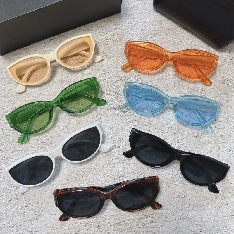 Highend Trend UV Resistant Sunglasses Vintage Cat Eye Small Frame Men Women Sun Protection and Driving 241228