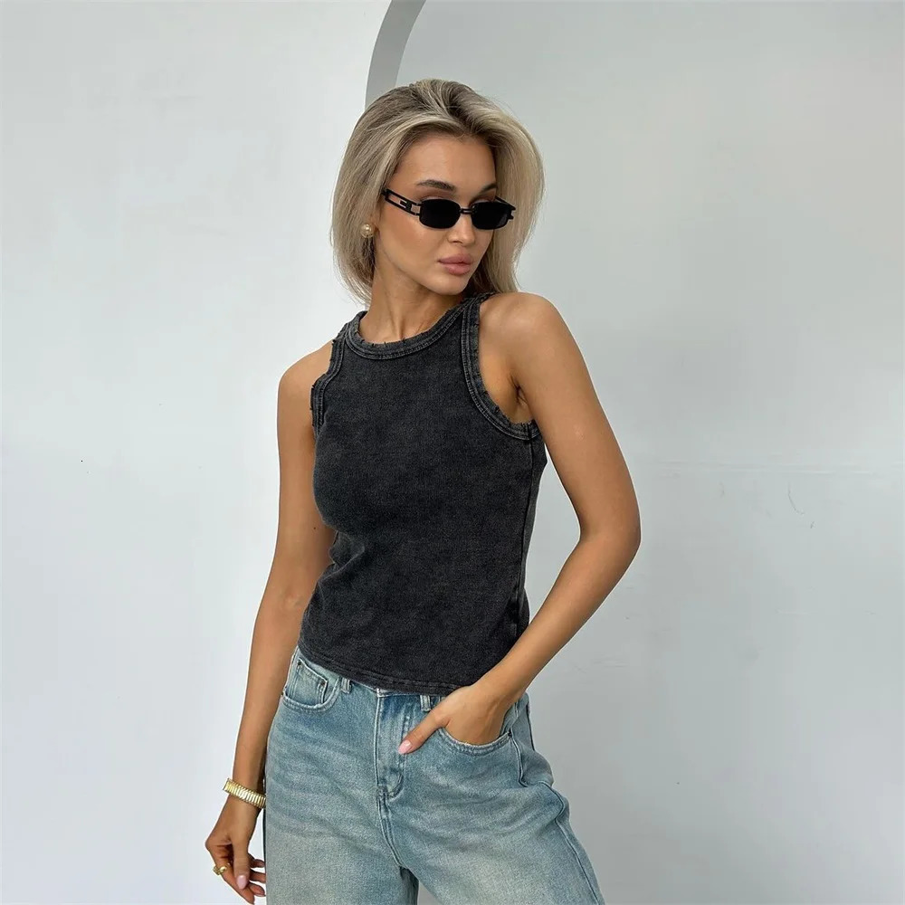 Y2k womens sleeveless sexy vest womens strapless knitted vest 250103