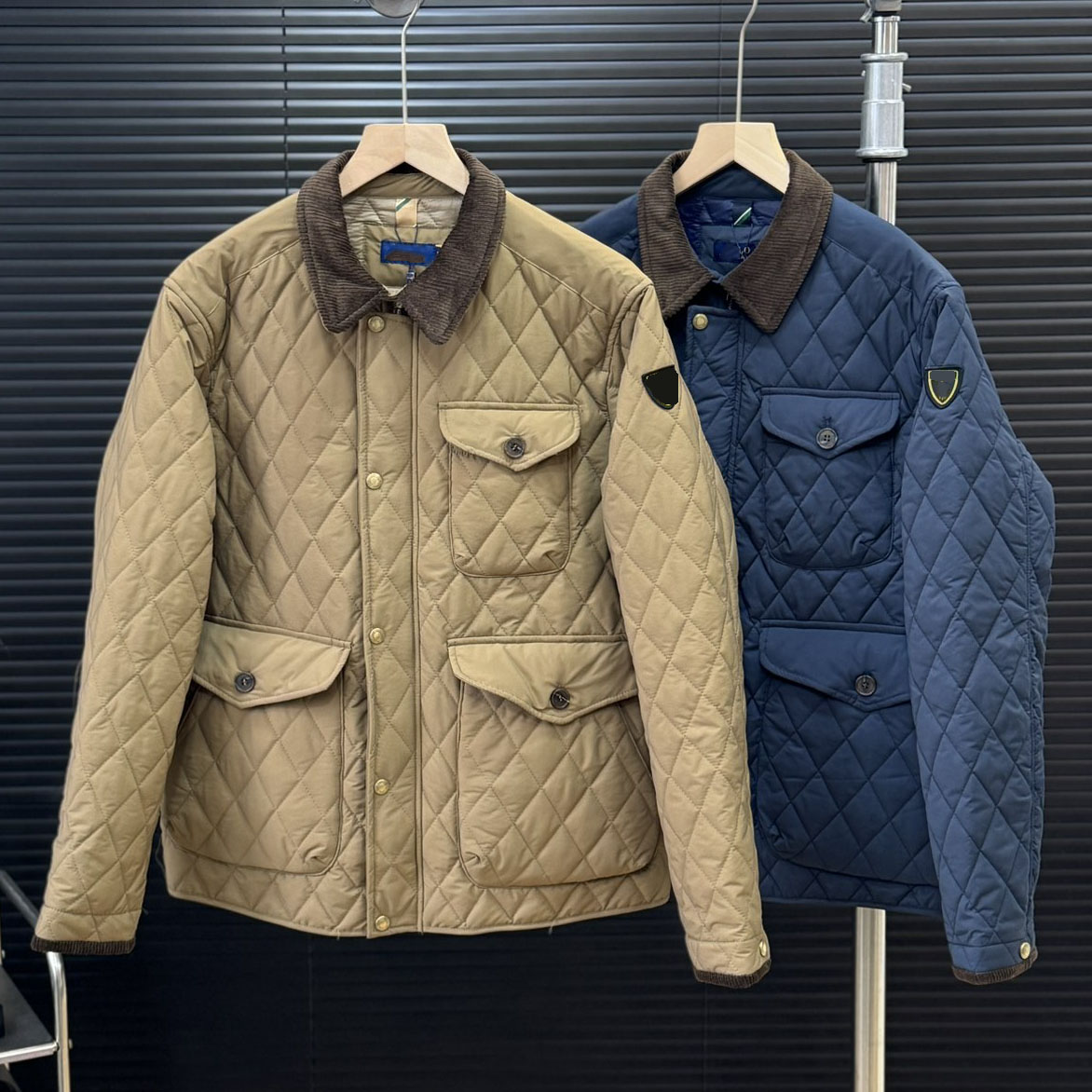 2025 Jackets men Jackets Winter Coats For Women Warm Coat Retro diamond Quilted Lapel Collar Cotton Jacket Outerwear With Pocket M-XL TOP Quality