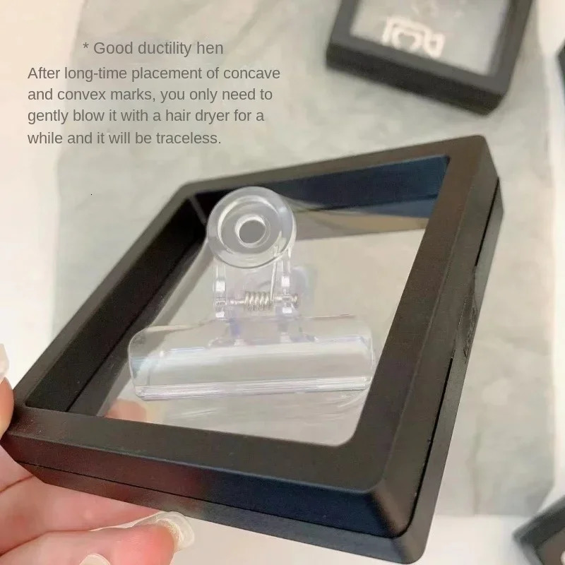 10Pcs PE Film Jewelry Storage Box 3D Packaging Case Free Stand Floating Frame Membrane Ring Earrings Necklace Display Holder 241225