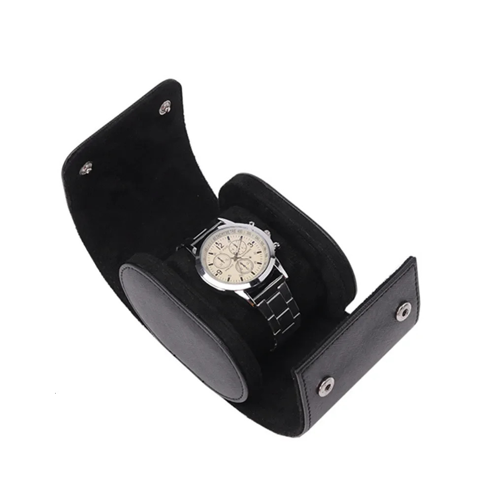 Watch Roll Retro Travel Box Fashion Portable Leather Display Screen Watch Storage Cartridge Slide in Watch Organizer 250102