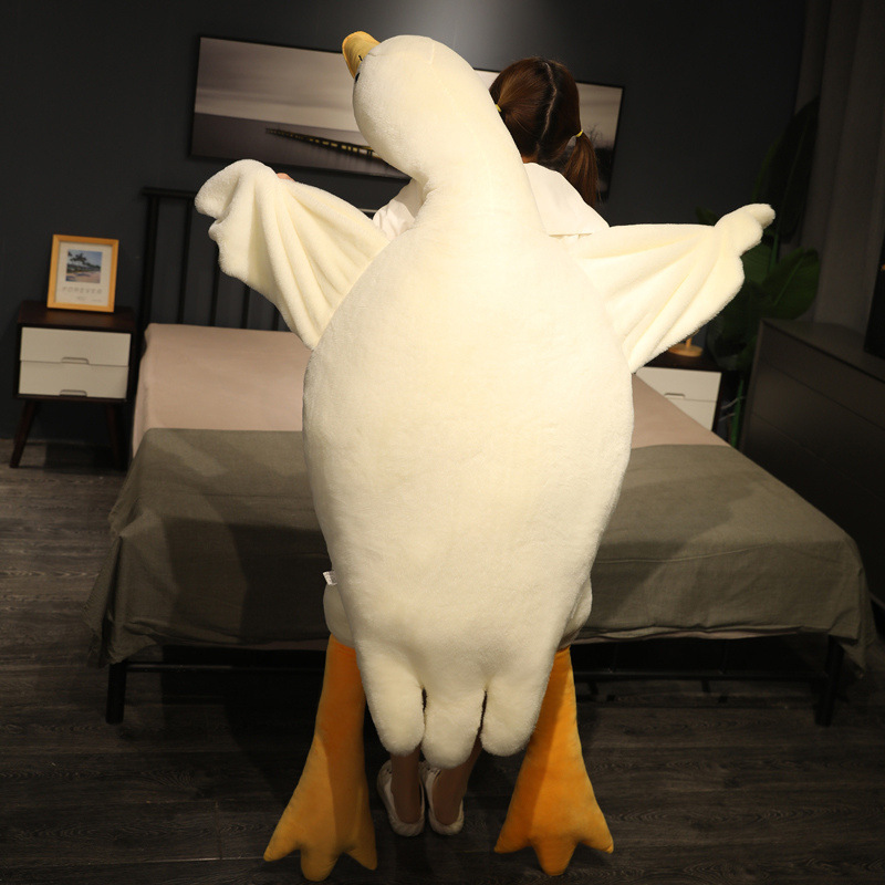 Large White Goose Plush Pillow - Perfect for Sleeping and Hugging
