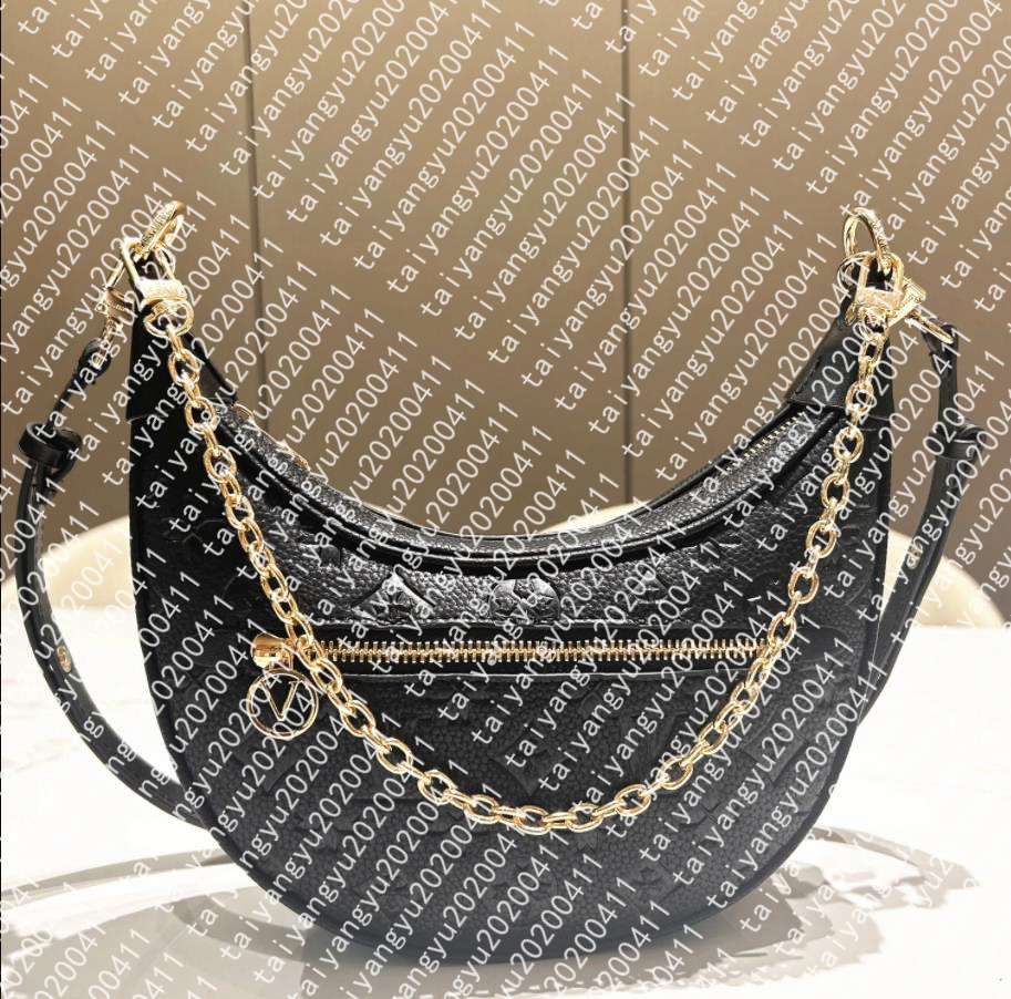 loop hobo bags Gold Chain Handbag Luxuries Designers Womens Coated Canvas Zipper Crossbody Shoulder Strap Bag Crescent bottom handbags purses Moon