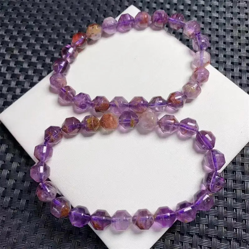 8MM Natural Purple Garden Quartz Bracelet Fashion Crystal Quartz Gemstone Jewelry Reiki Healing Gift For Women 1PCS 250102