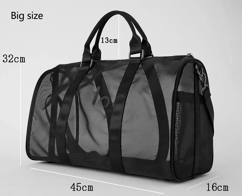 Fashion Yoga Transparent Mesh Bag Luggage Fitness Sports Outdoor Travel Diagonal Cross 241226