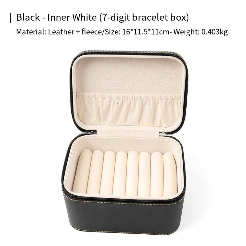 High Quality Leather Jewelry Bracelet Box 7 Jade Position Ring Pendant Display Storage 241225