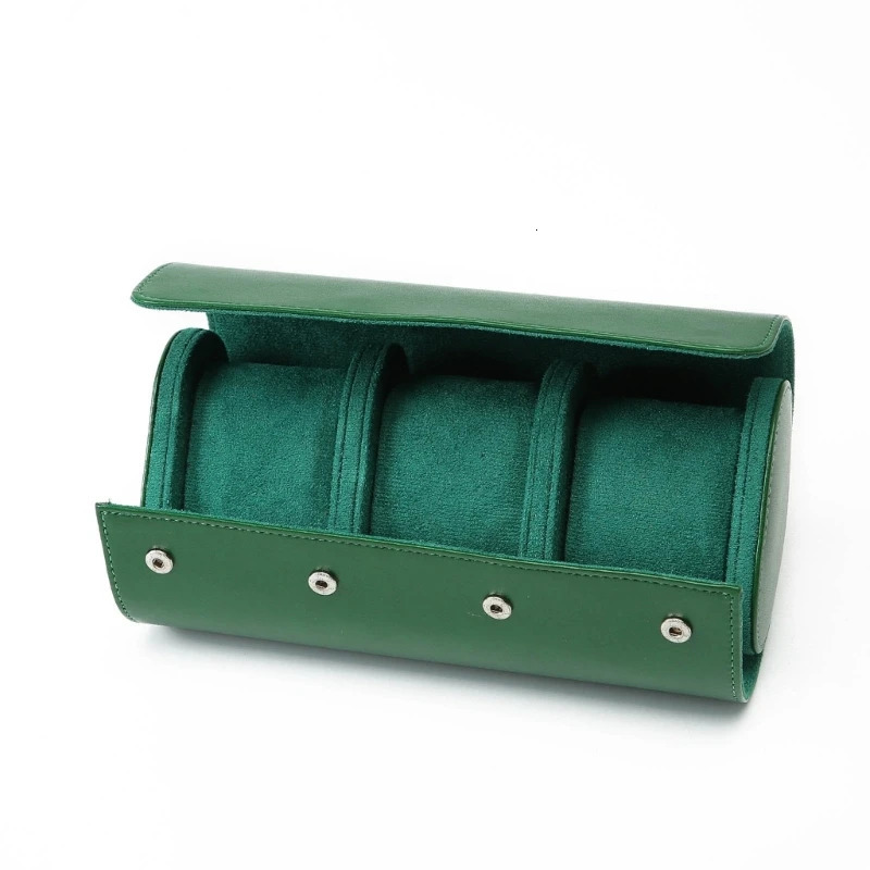 Portable 3Slots Travel Business Watch Storage Box Leather Display Retro Watch Stand Leather Box 250102