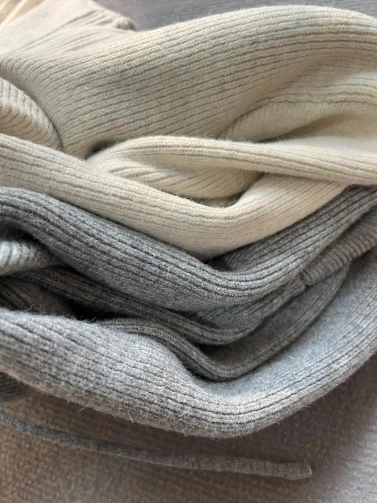Knitted Hoodies for Women Vintage Casual Fashion Sweatshirts Solid Loose Long Sleeve Zipper Autumn Winter 250103