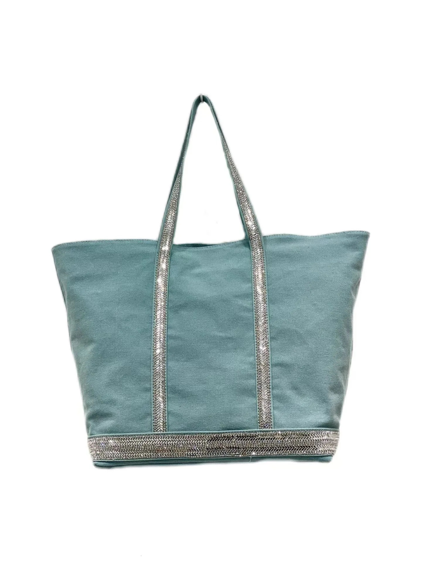 Women Handbag Korean Version Fashion Rhineston Large Capacity Tote Bag Contrast Color Retro Shoulder Bag 250102