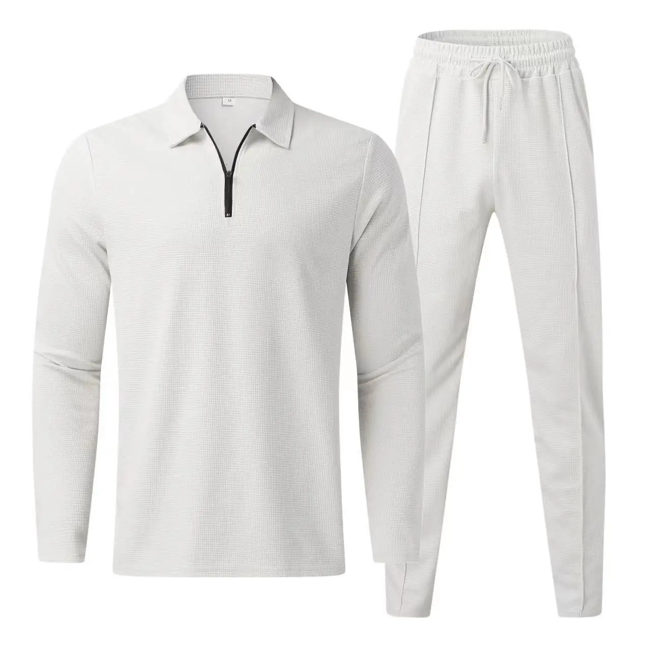 2024 Fashion Boutique Mens Polo Shirt set Spring And Summer Casual Clothing Comfortable Polo Collar Long Sleeve Pants 2 Sets 250102