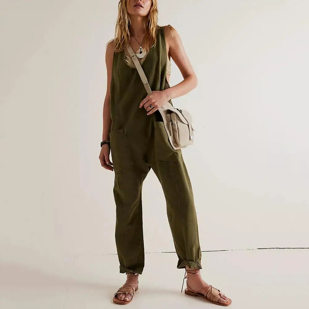 Women Denim Overalls Stylish Womens Denim Bib Overalls with Adjustable Straps Pockets Casual Streetwear Jumpsuit for A Relaxed 241230