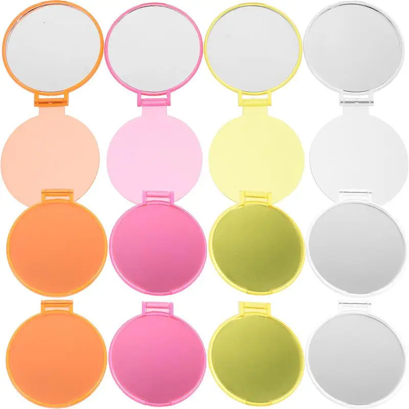 12pcs Foldable Makeup Mirror Portable Mini Round Vanity Mirror Pocket Mirror Women For Girls Random Color 250103