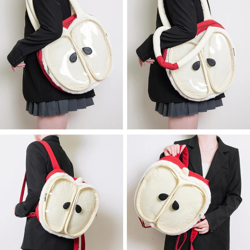 Women Tote Bags Cute Apple Plush Fashionable Versatile Backpack Women Bags Shoulder Bags Class Bag 250102