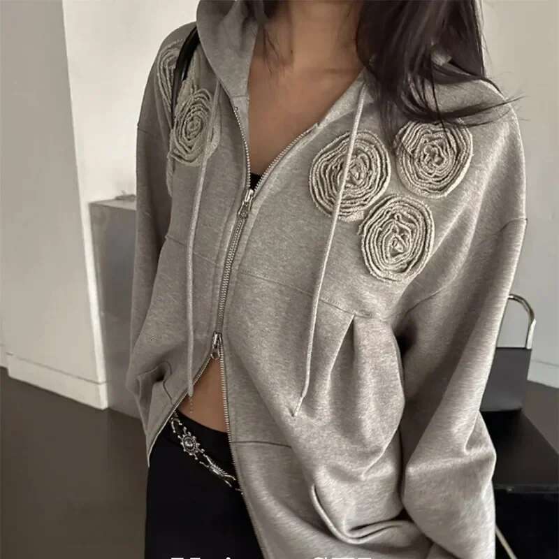 Matakawa Y2k 3D Wers Hoodies Women Tops Spring Autumn Zipper Vintage Sweatshirts Korean Fashion Streetwear Sudaderas