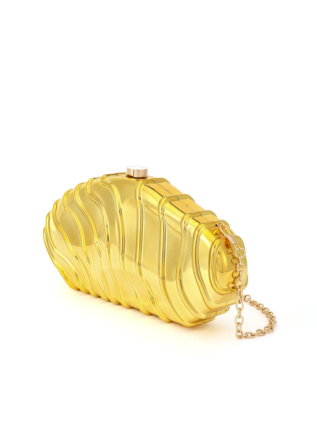 Womens acrylic shell shaped evening clutch bag used for wedding parties gold wallets er summer beach handbags 250103