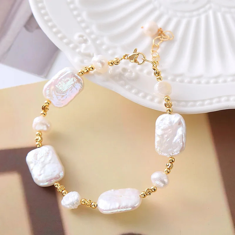 100% Natural Baroque Freshwater Pearl 14K Gold Filled Female Charm Bracelet Promotion Jewelry For Women Gifts Never Fade 250102