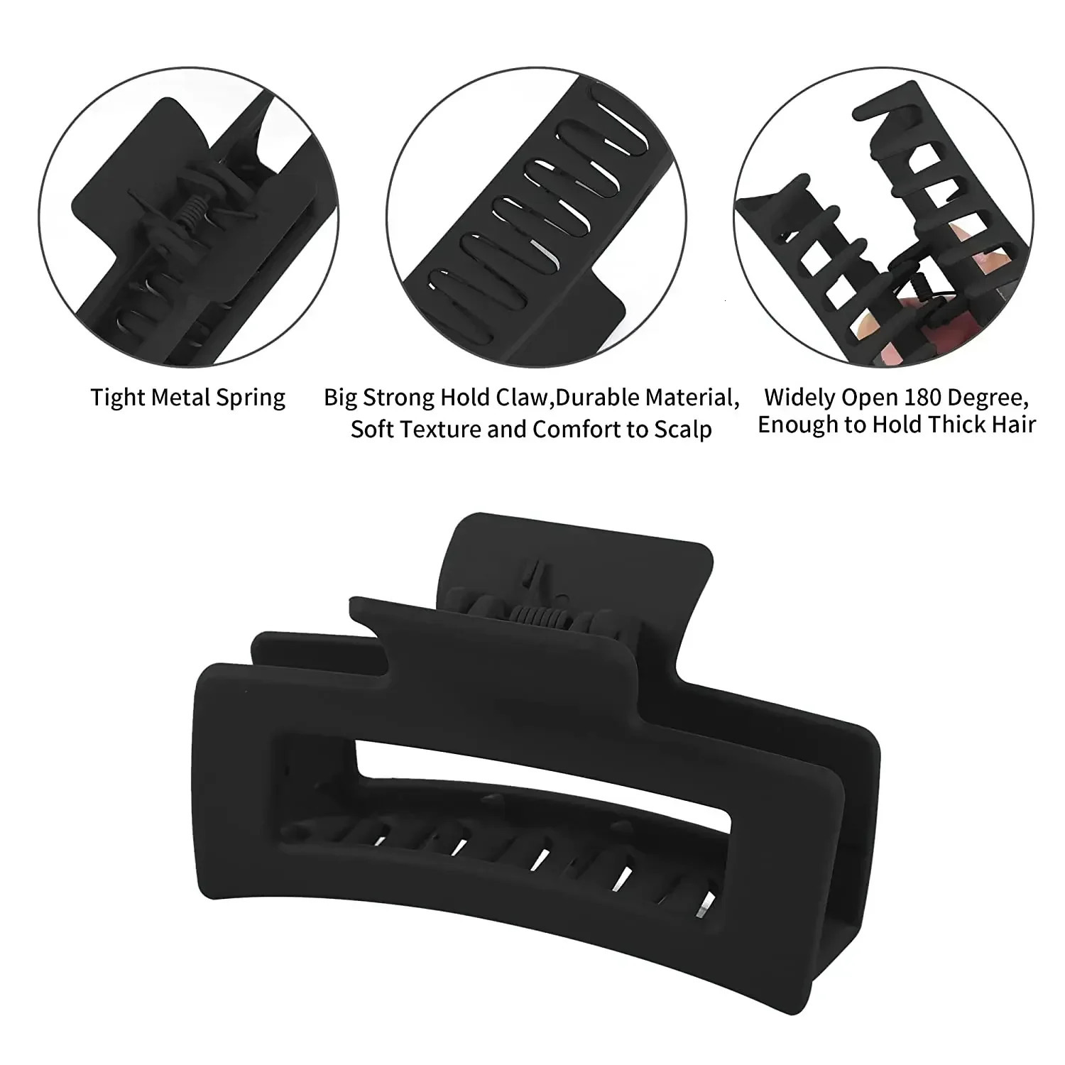 3/4 pieces of womens hair clip black coffee large claw clip ponytail crab bucket fashionable hair accessory gift 250102