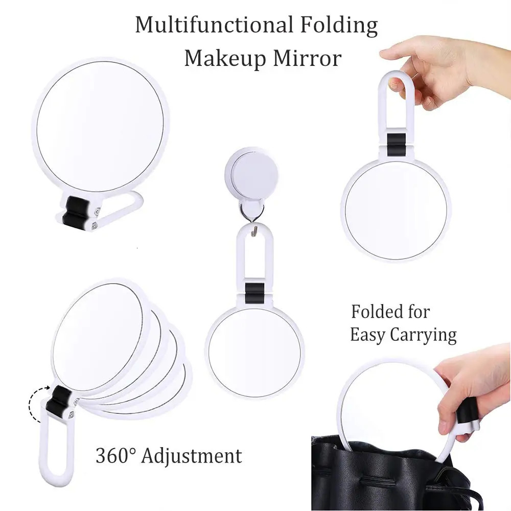 Magnifying Handheld Mirror Travel Folding Hand Held MirrorDouble Sided Pedestal Makeup Mirror with 1/2/5/10/15x Magnification 250103