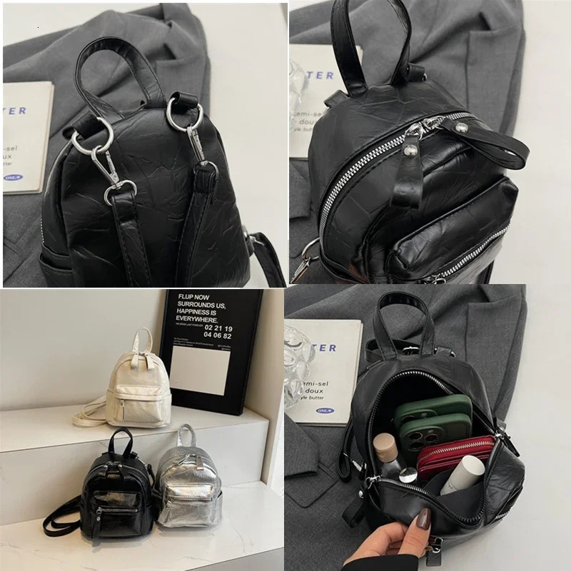 Women Small Backpack High quality Leather Shoulder Bag Fashion Multifunction Travel Backpacks mochila Ladies 250102